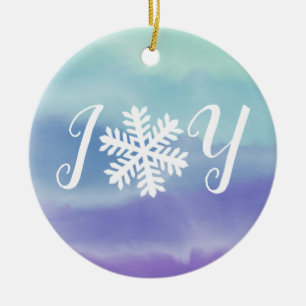 Joy Snowflake Ceramic Ornament