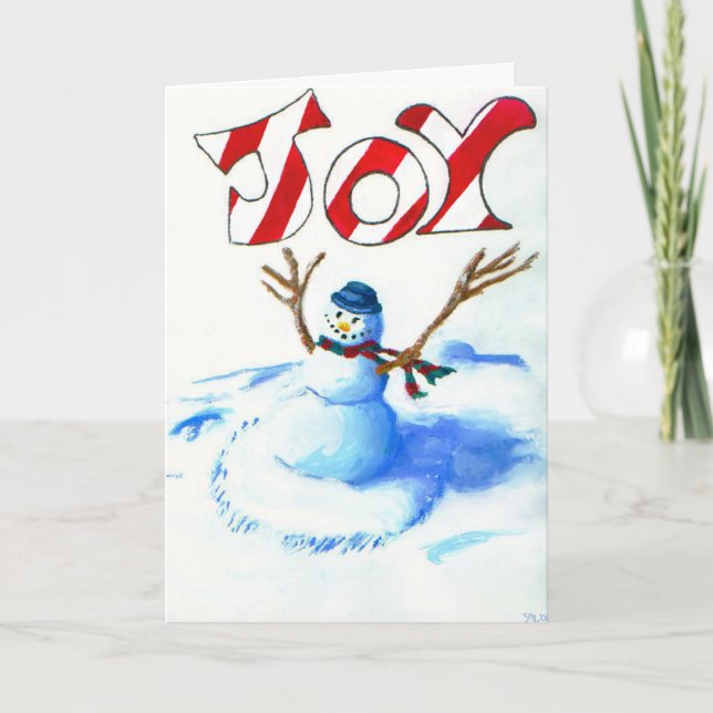 Joy Snowman Holiday Card (Front)