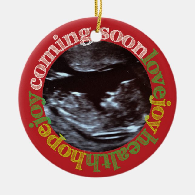 Joy! Sonogram First Christmas Keepsake Ornament (Front)