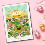 Joy Squirrel Non-Traditional  Foil Holiday Card<br><div class="desc">Joy Squirrel Non-Traditional Holiday or Christmas Card features real foil text JOY overlaying a beautiful, happy illustration of a squirrel in a garden of flowers. This joyous nondenominational design is light and cheerful, and sure to stand out in the crowd of Christmas cards! Show off a little of your personality...</div>