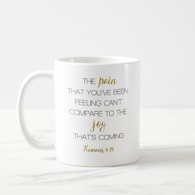 Joy That's Coming Romans 8:18 Coffee Mug (Left)
