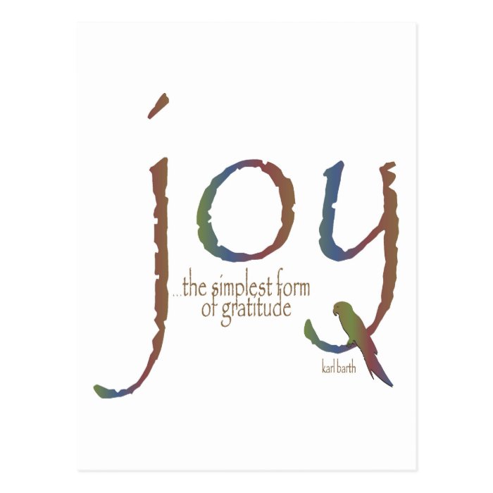 "Joythe simplest form of gratitude" Postcards