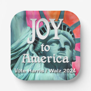 Joy to America Harris Walz Paper Plates