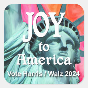 Joy to America Harris Walz Square Sticker