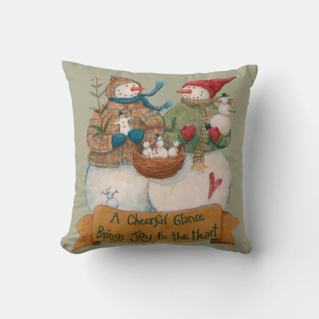 Joy to the Heart Throw Pillow (Front)
