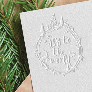 Joy To The Word Pine Tree & Reindeer Wreath Embosser