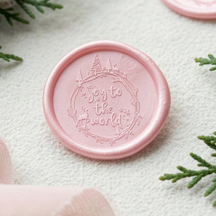 Joy To The Word Pine Trees & Reindeer Wreath Wax Seal Sticker