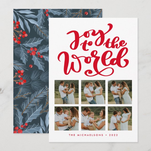 JOY TO THE WORLD Add Your Photos Collage (Front/Back)