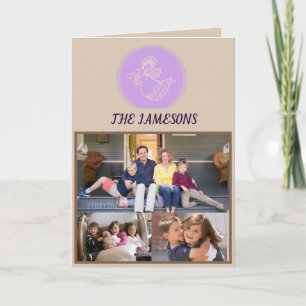 Joy to the World Angel Three‑Photo Holiday Design Card