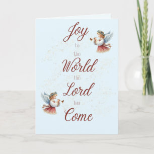 Joy to the World Angels Christmas Card