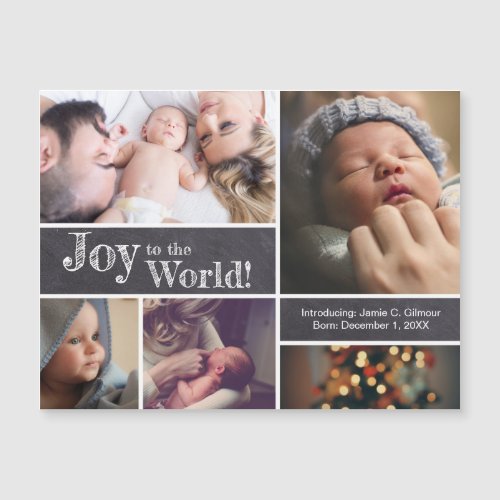 Joy to the world Baby birth Christmas announcement