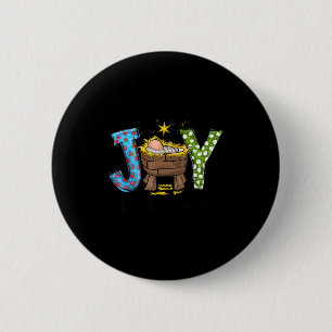 Joy To The World Baby Jesus Christmas Nativity Sce Button