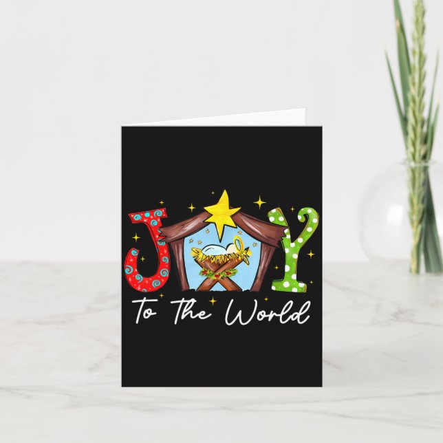 Joy To The World Baby Jesus Christmas Nativity Sce Card (Front)
