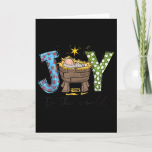 Joy To The World Baby Jesus Christmas Nativity Sce Card