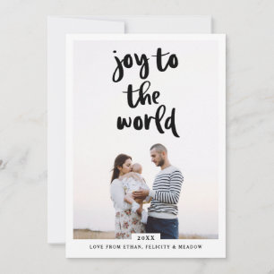 Joy To The World Bold Modern Minimalistic Photo Holiday Card