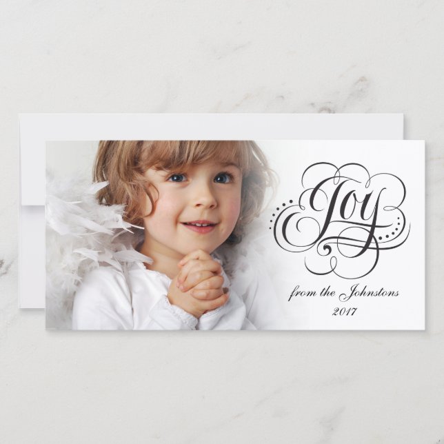 Joy to the World Calligraphy Christmas Customize Holiday Card (Front)
