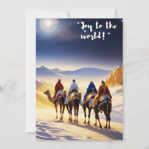 Joy to the World: Camel Ride Through the Desert Holiday Card
