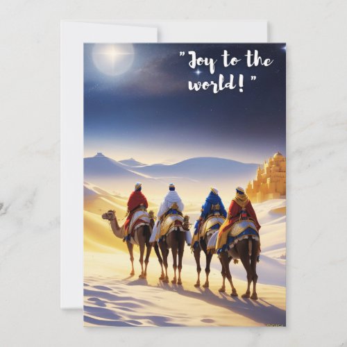 Joy to the World Camel Ride Through the Desert Holiday Card