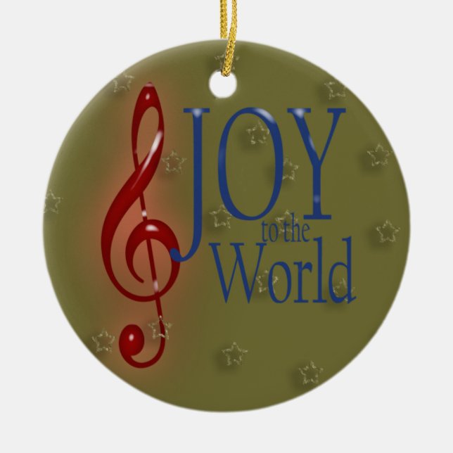JOY to the World Ceramic Ornament (Front)