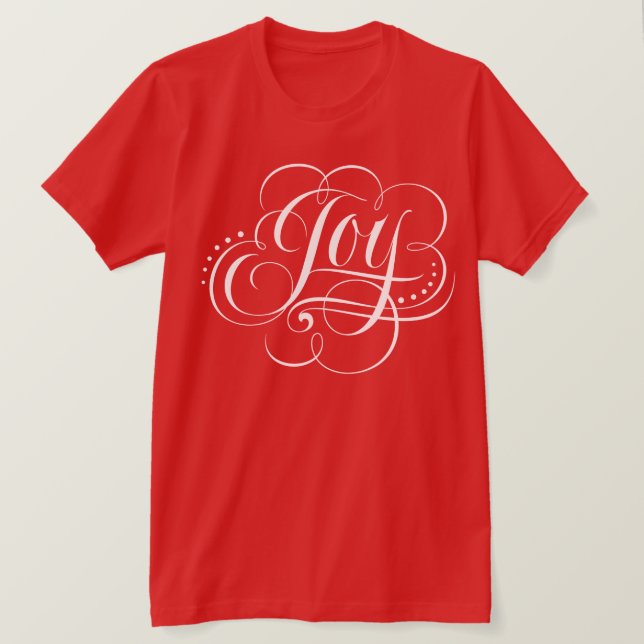 Joy to the World Chalkboard Fancy Chalk Lettering T-Shirt (Design Front)