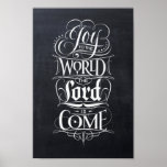 Joy to the World Christian Christmas Black Chalk Poster<br><div class="desc">Whenever I sing this Christmas carol, the …. 'Joy to the World…' portion is always so much fun. It comes out in full strength and with… Joy. That was the inspiration for this marvelous piece of calligraphic artwork by professional lettering artist Ivan Angelic. So modern, so fashionable and yes, inspirational....</div>