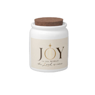 JOY TO THE WORLD Christian Christmas Candy Jar