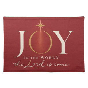 JOY TO THE WORLD   Christian Christmas Cloth Placemat