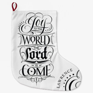 Joy to the World Christian Christmas Customize Large Christmas Stocking