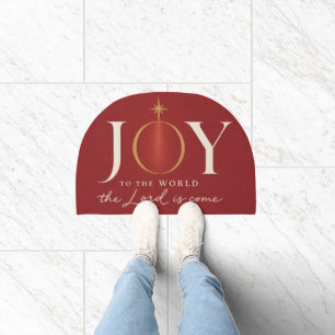 JOY TO THE WORLD Christian Christmas Doormat