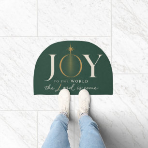 JOY TO THE WORLD Christian Christmas Doormat