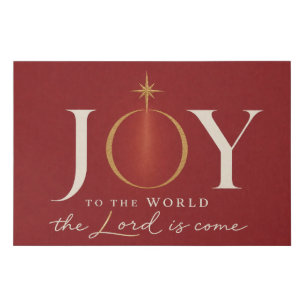 JOY TO THE WORLD Christian Christmas Faux Canvas Print