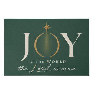 JOY TO THE WORLD Christian Christmas Faux Canvas Print