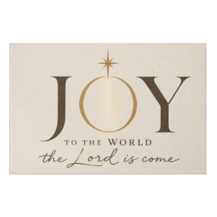 JOY TO THE WORLD Christian Christmas Faux Canvas Print