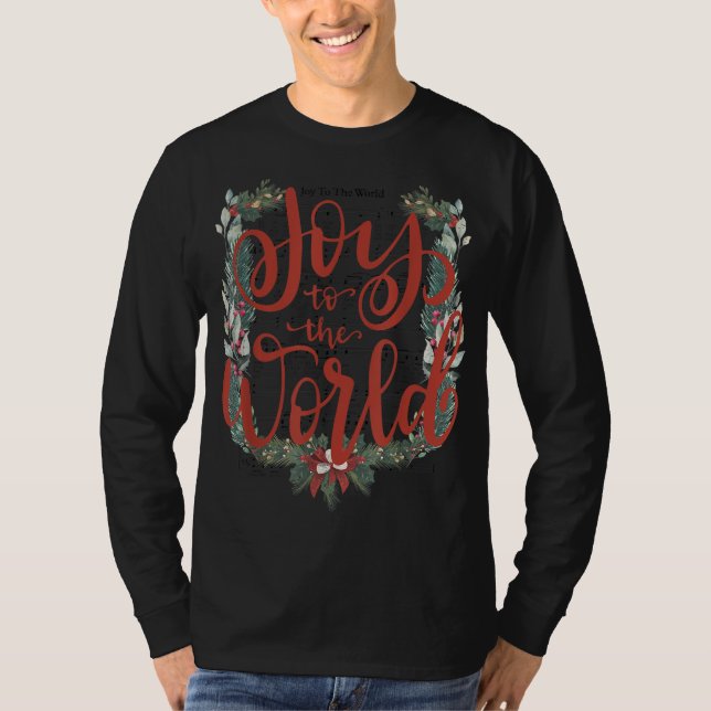 Joy-To-The-World Christian Christmas Jesus Birth M T-Shirt (Front)