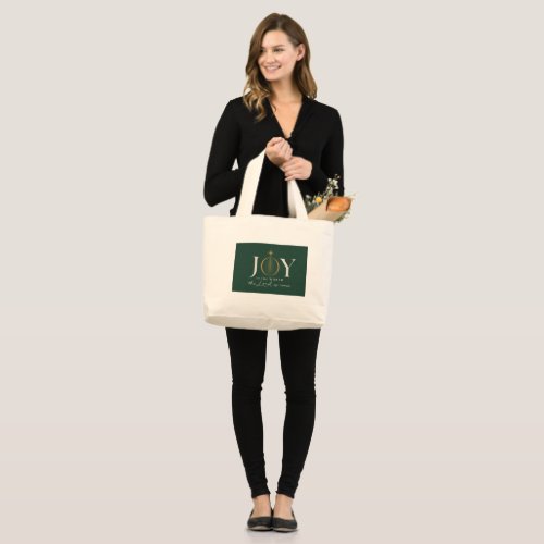 JOY TO THE WORLD | Christian Christmas Large Tote Bag