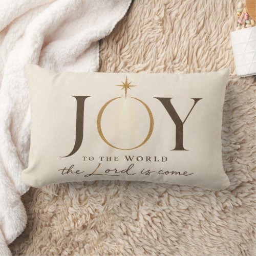 JOY TO THE WORLD | Christian Christmas Lumbar Pillow