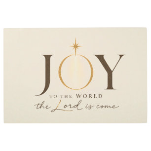 JOY TO THE WORLD Christian Christmas Metal Print