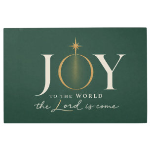 JOY TO THE WORLD Christian Christmas Metal Print