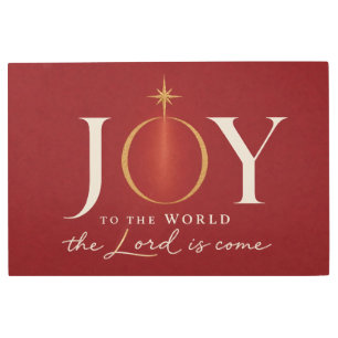 JOY TO THE WORLD Christian Christmas Metal Print