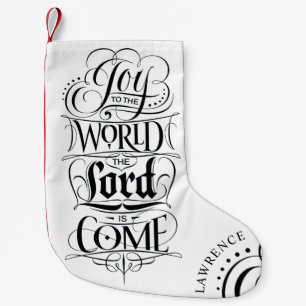 Joy to the World Christian Christmas Personalize Small Christmas Stocking