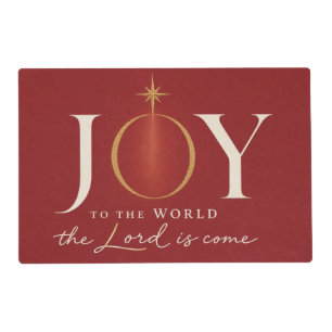 JOY TO THE WORLD   Christian Christmas Placemat