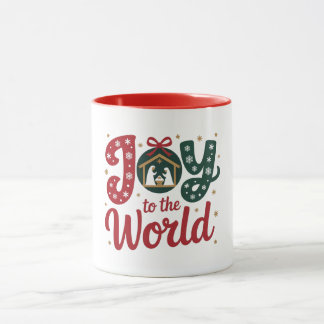 Joy to the World Christian Christmas Star Mug