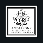 Joy To The World Christmas Address Self-inking Stamp<br><div class="desc">Joy To The World Christmas Address self-inking stamp. Beautiful hand lettered Christmas Return Address Rubber Stamp Design. Personalize this modern custom design with your own family name and address.</div>