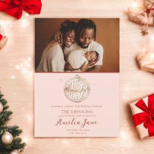 Joy to the World Christmas Birth Announcement