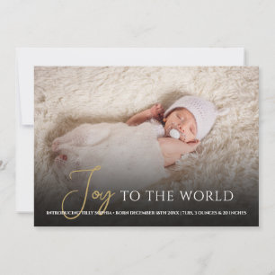 Joy To The World Christmas Birth Announcement