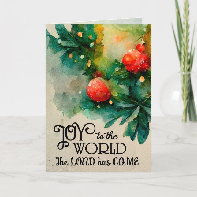 Joy to the World Christmas Carol Christian Holiday Card (Front)