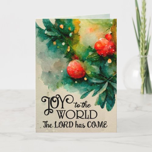 Joy to the World Christmas Carol Christian Holiday Card