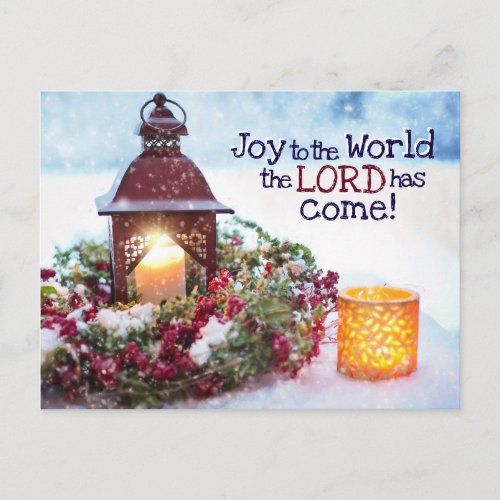 Joy to the World Christmas Carol Holiday Postcard