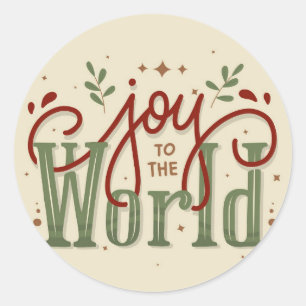 Joy To The World Christmas Classic Round Sticker