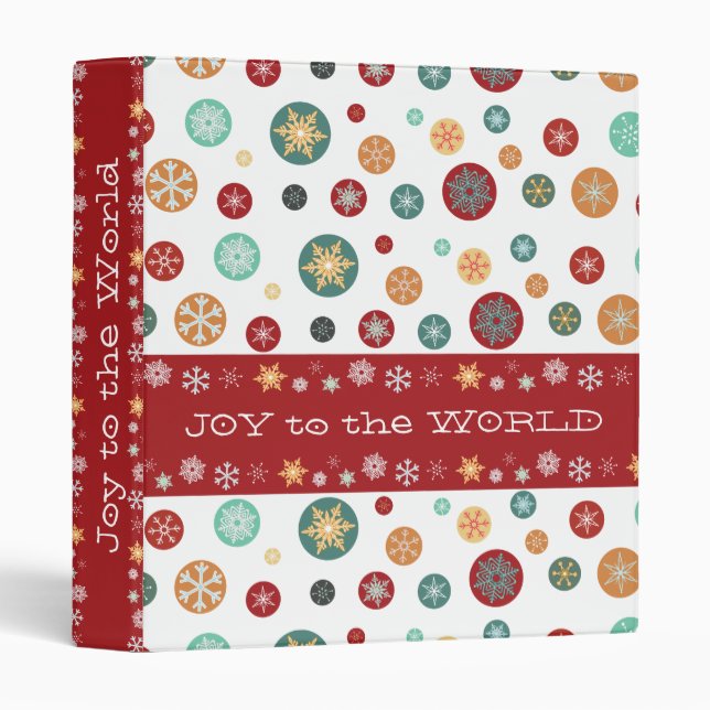 Joy to the World Christmas Cookies Recipe Book 3 Ring Binder (Front/Spine)